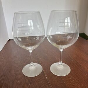 2 Uncommon Goods Major Scale Crystal Musical Wine Glasses Fun for Musicians!